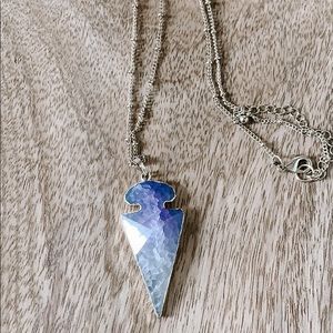Faux arrowhead purple stone necklace